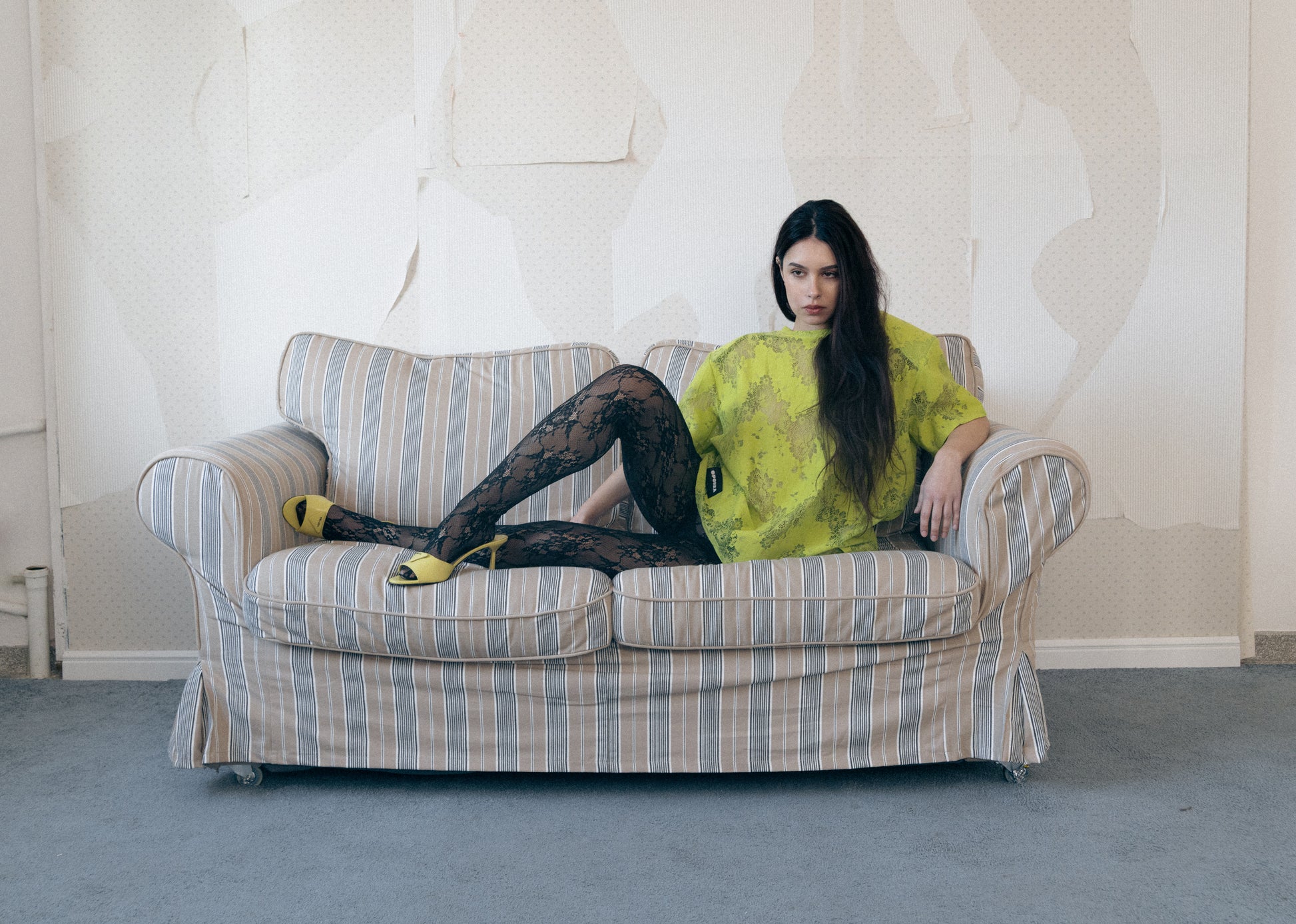 T-shirt Alba Limonkowy