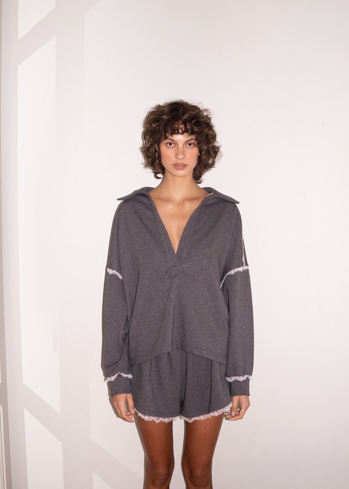 Bluza Liona Ciemny Szary Melanż