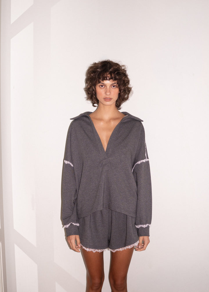 Bluza Liona Ciemny Szary Melanż