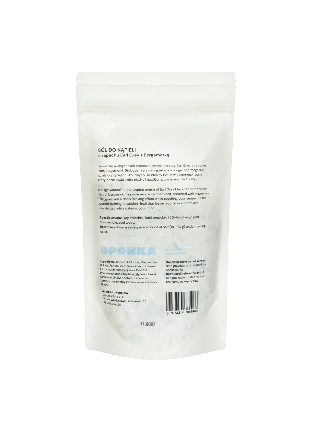 Sól do kąpieli o zapachu Earl Grey z Bergamotką